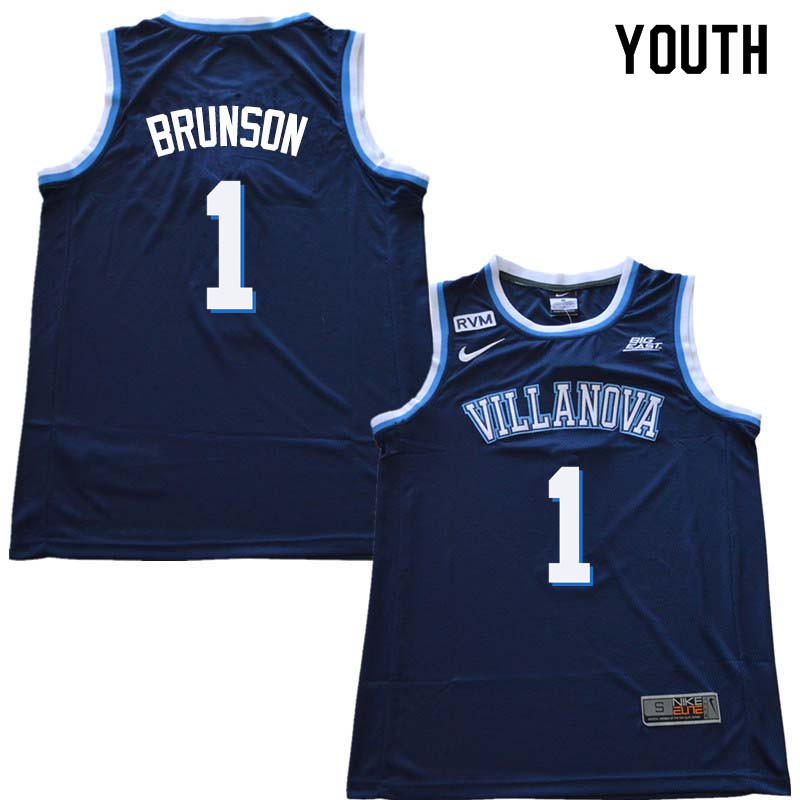 2018 Youth #1 Jalen Brunson Willanova Wildcats College Basketball Jerseys Sale-Navy - Click Image to Close